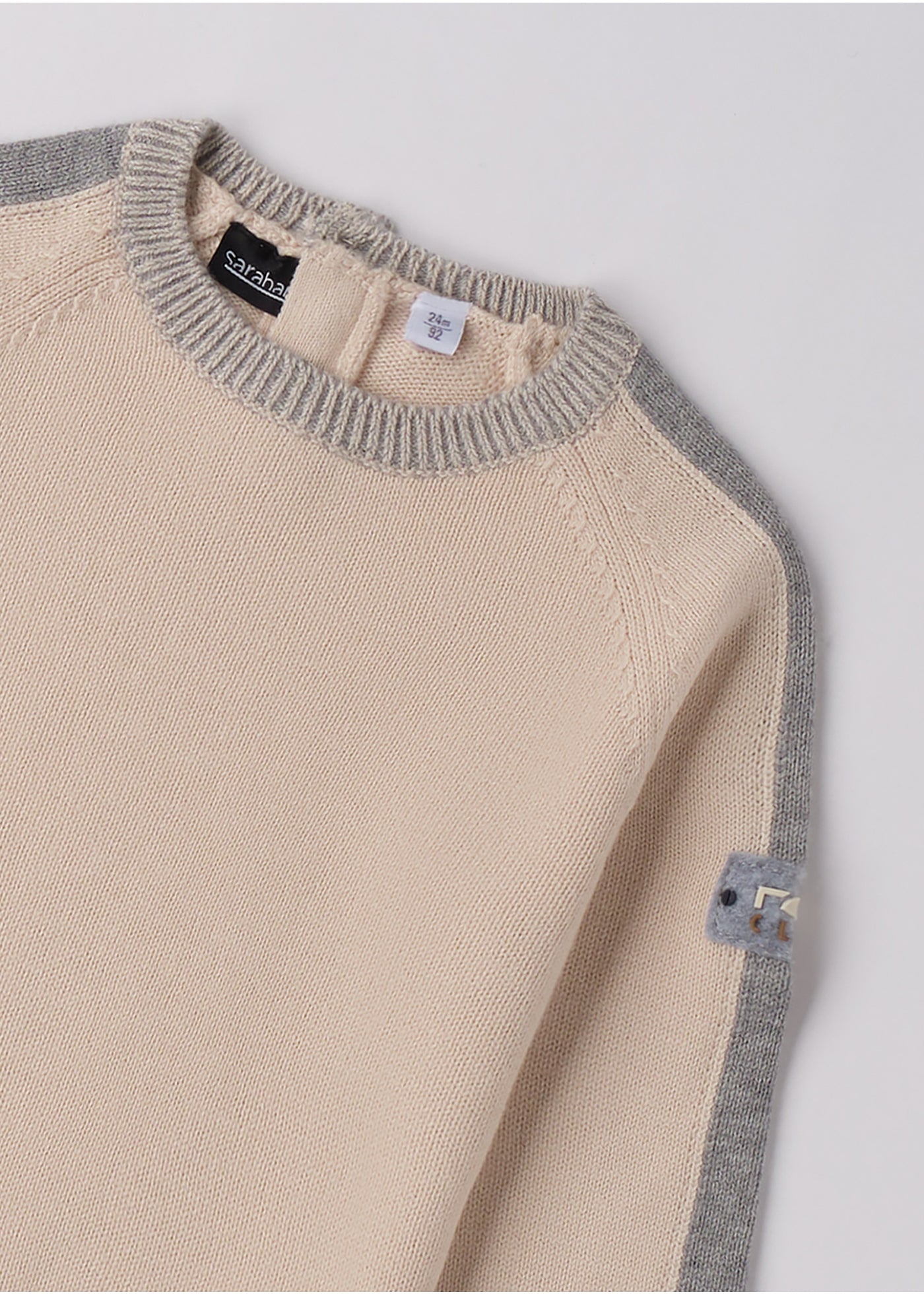 Pulover Baieti Crem Cu Gri 0.F102/00 Sarabanda