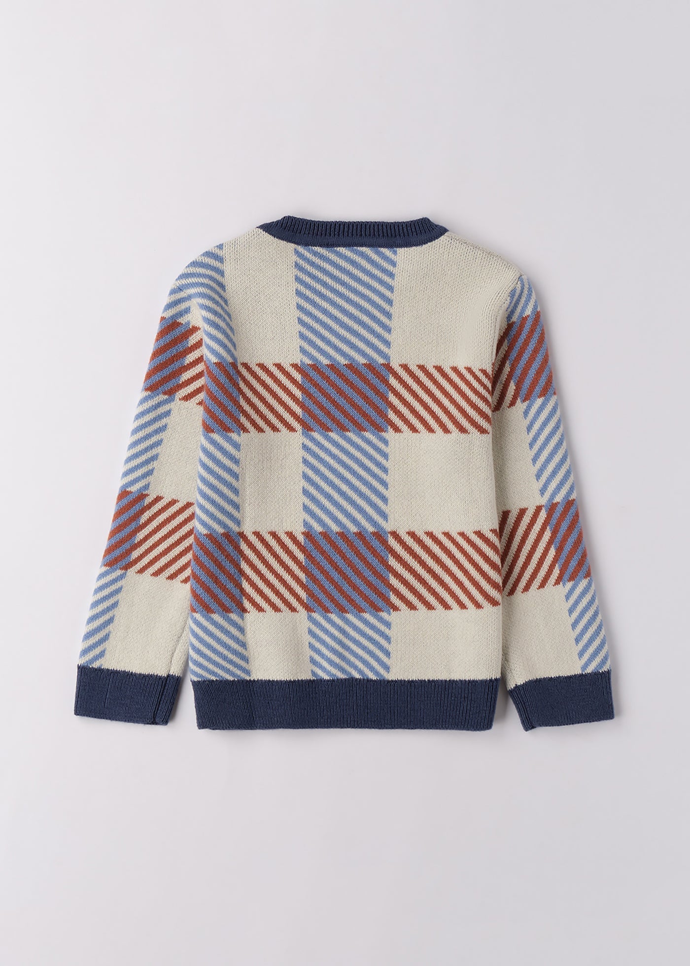 Pulover Baieti Bej Carouri Albastru Rosu 0.F107/00 Sarabanda