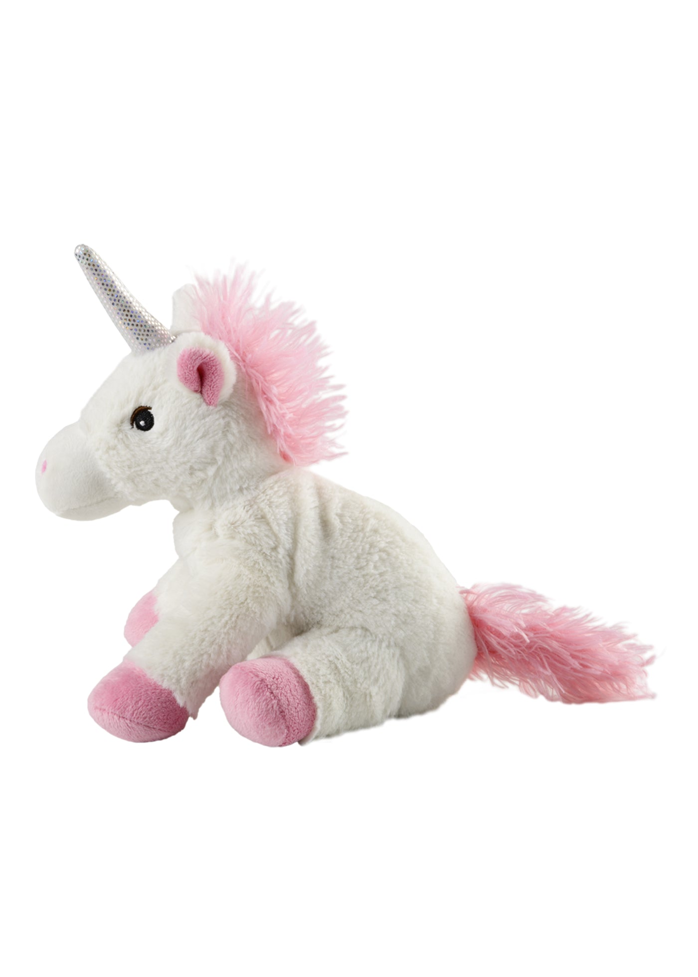Jucarie Termica Anticolici Din Plus Mini Unicorn Alb Cu Roz 22 cm 15031 Warmies
