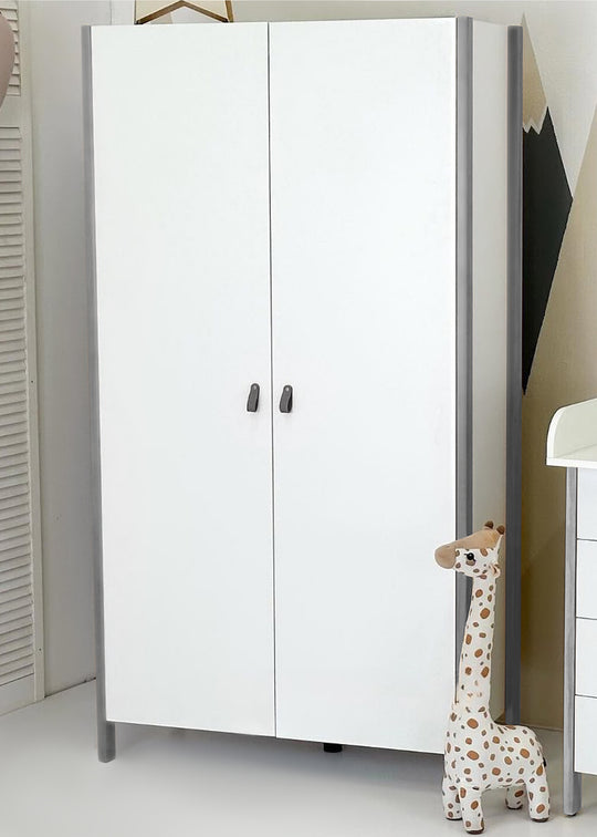 Dulap Cu 2 Uși Scandi Alb-Gri Ingvart