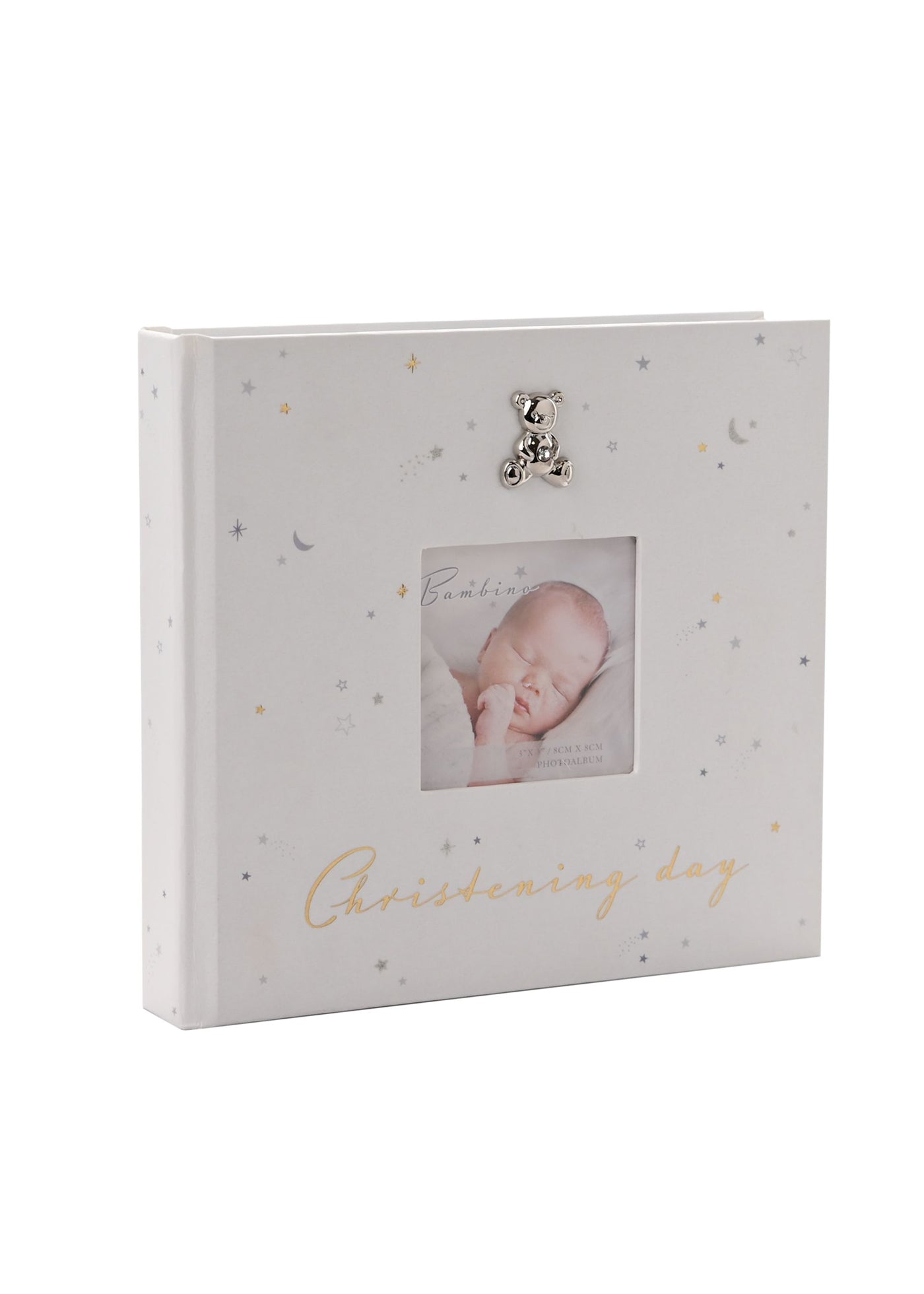 Album Foto Copii Bebelusi Alb Decoratiune Funda Satin Gri CG1571 Bambino by Juliana