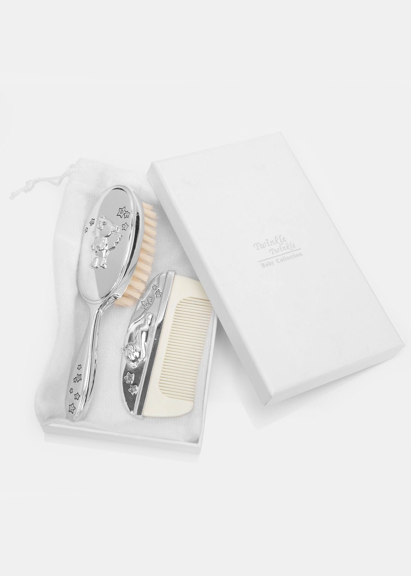 Set Argintat Perie & Pieptan Model Ursulet Twinkle Twinkle CG309C Celebrations