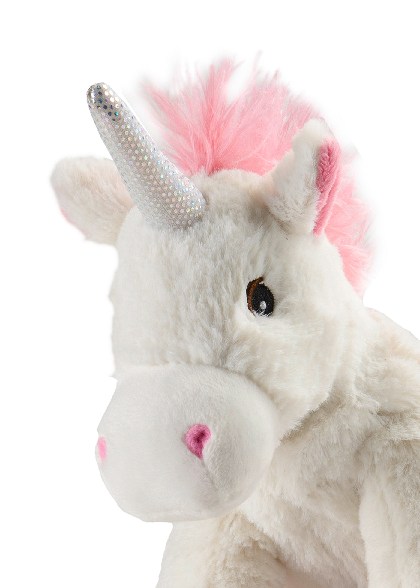 Jucarie Termica Anticolici Din Plus Mini Unicorn Alb Cu Roz 22 cm 15031 Warmies