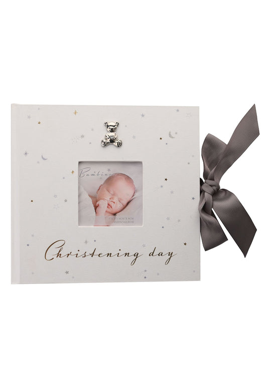 Album Foto Copii Bebelusi Alb Decoratiune Funda Satin Gri CG1571 Bambino by Juliana