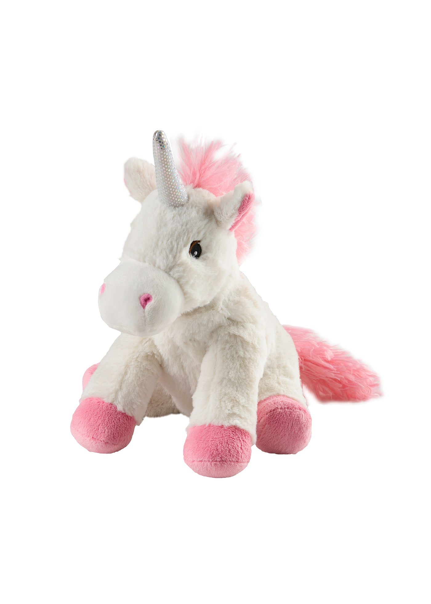Jucarie Termica Anticolici Din Plus Mini Unicorn Alb Cu Roz 22 cm 15031 Warmies