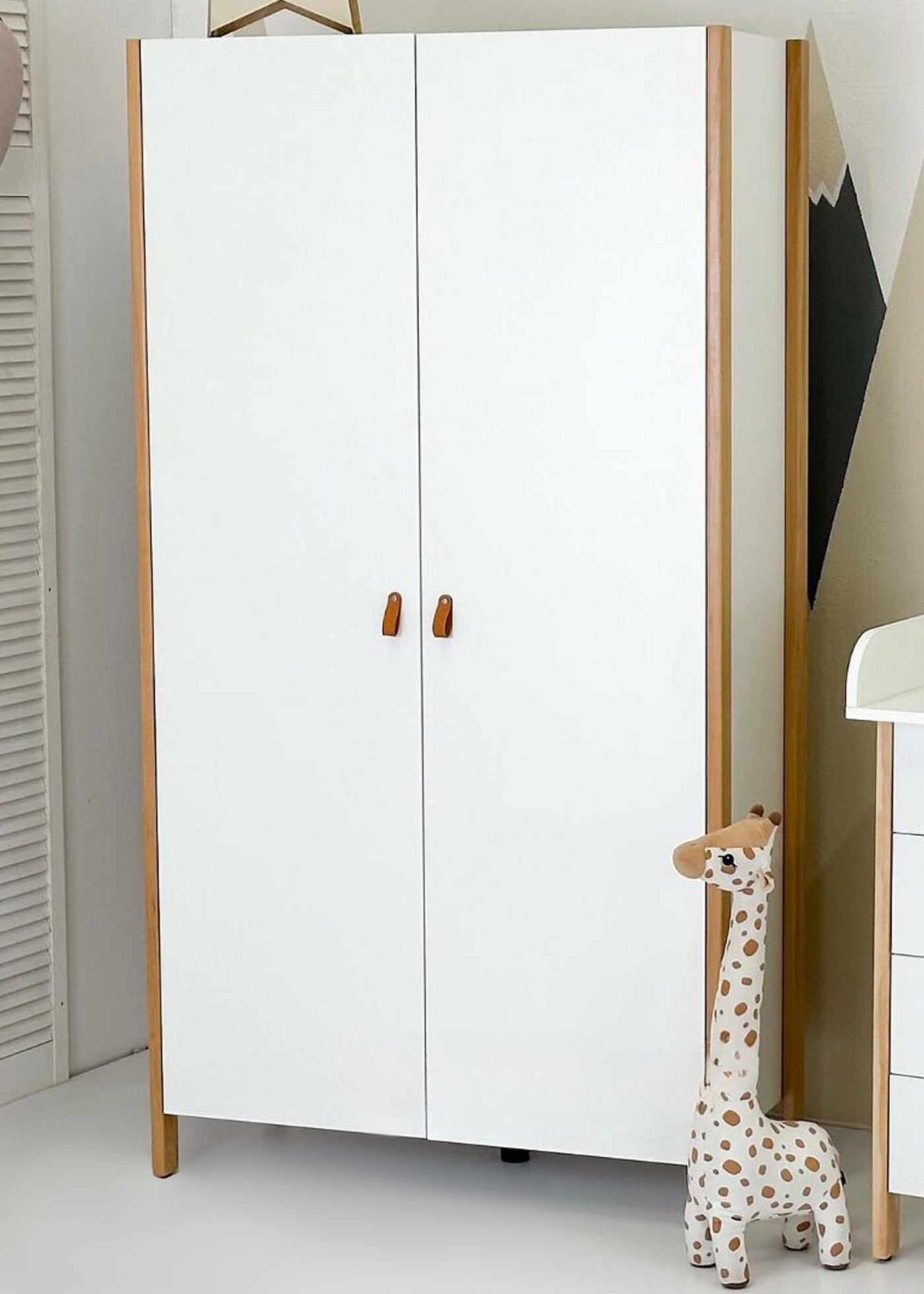 2-door Scandi wardrobe, natural white