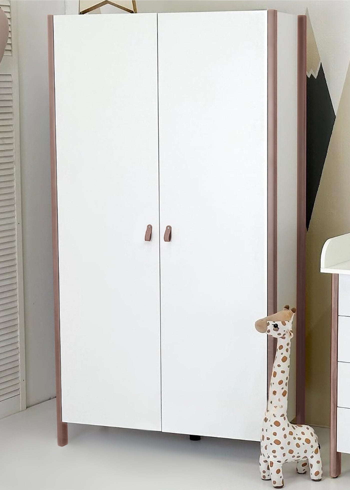 2-door Scandi cabinet, white-cappuccino