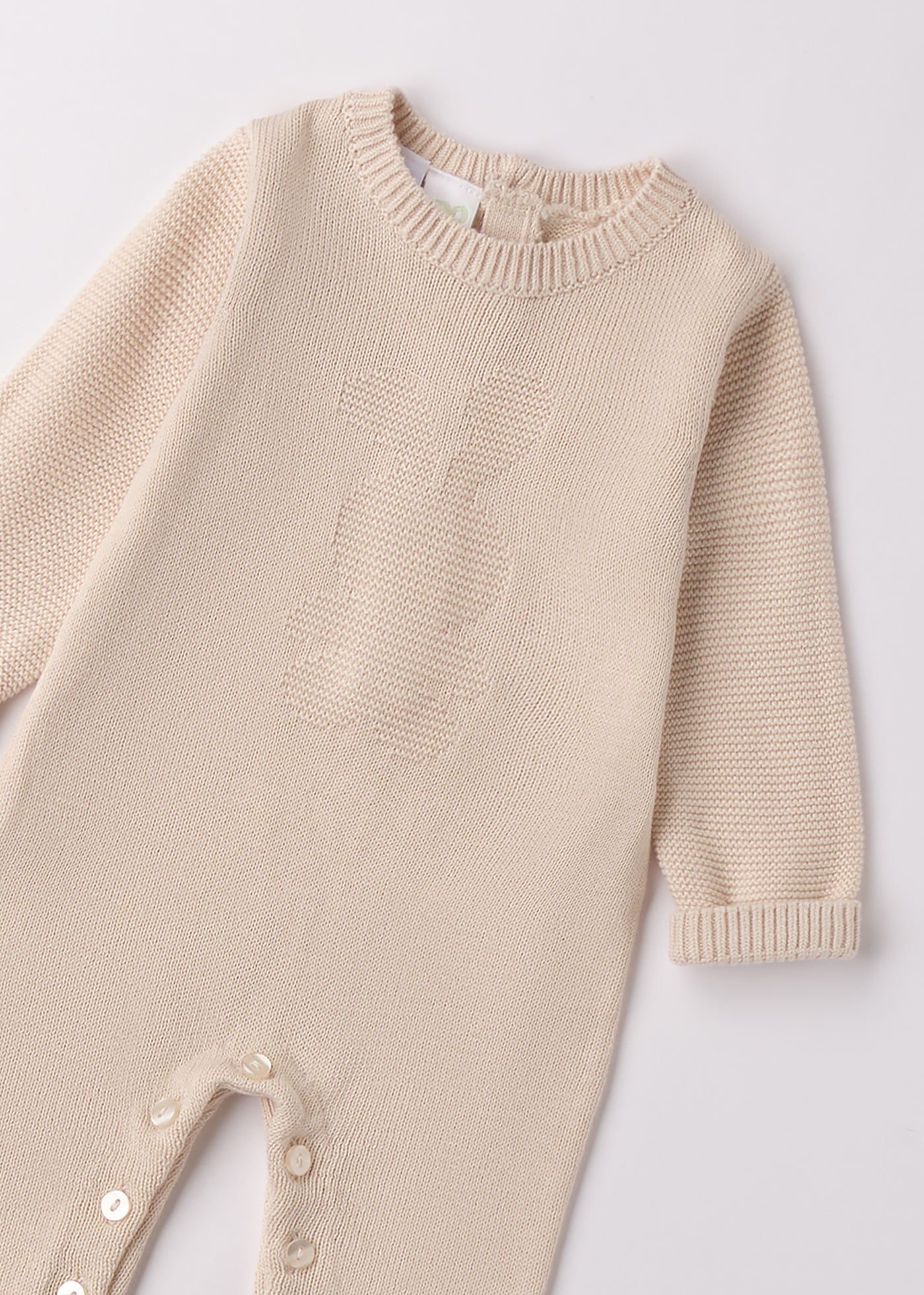 Salopeta Fetite / Baietei Lunga Tricotata Bej 4.F154/00 iDO