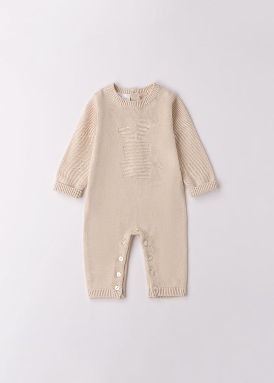 Salopeta Fetite / Baietei Lunga Tricotata Bej 4.F154/00 iDO