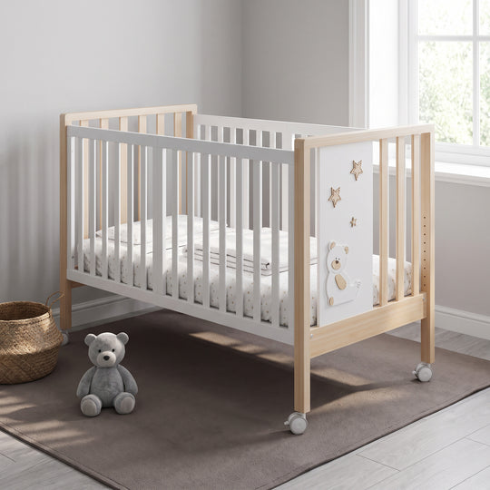 Patut Bebe Evolutiv 3 in 1 cu Stelute si Ursulet Natural – Maxi Cucu | Erbesi