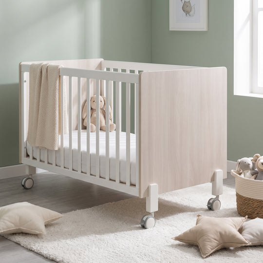 Little Bleached Tortora Beech Wood Montessori Transformable Bed 