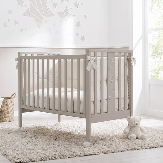 Patut Co-Sleeper cu Saltea si Set Textil Stelline Tortora – Mini | Erbesi