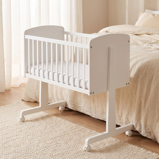 Patut Co-Sleeper din Lemn de Fag Alb, fara Saltea – Ninna | Erbesi