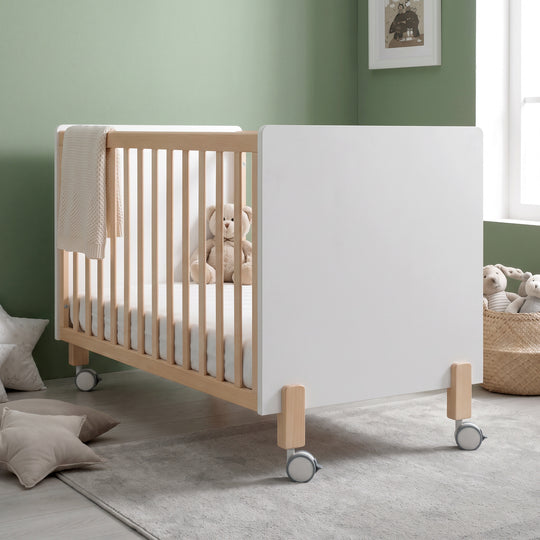 Patut Bebe din Lemn de Fag Alb & Natural – Little | Erbesi