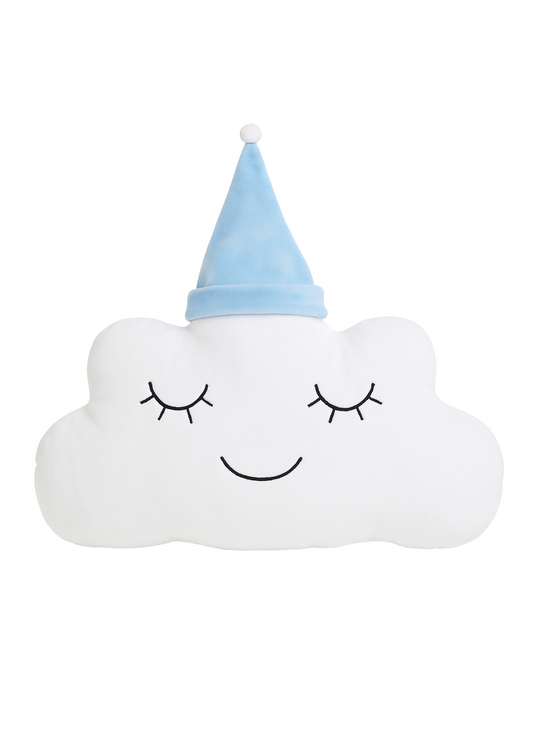 Decorative Pillow Cloudy Velvet White-Blue Ingvart