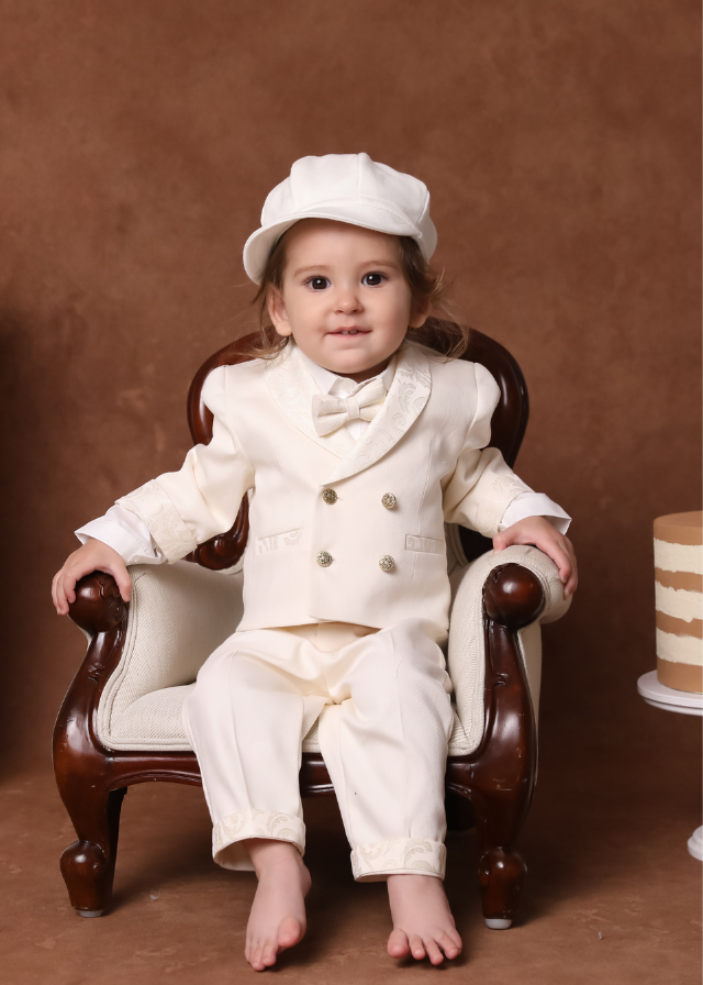Lucas 2-Piece Baptism Set, Custom Suit and Trunk AnneBebe