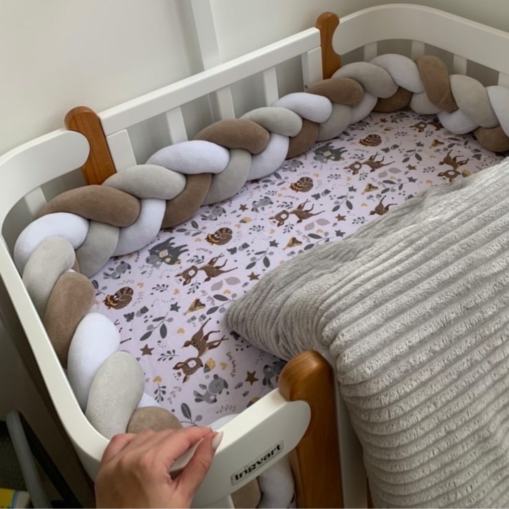 Patut Nika 60cm latime Transformabil 5in1 Alb Natural cu Bare Groase 60x95/120cm Ingvart