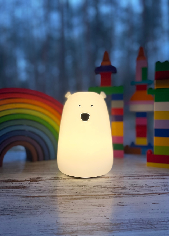 Lampa de Veghe Urs Alb din Silicon cu USB tip C 52-0064 Rabbit & Friends