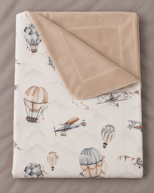 Patura subtire bumbac bej Flying Rocco&Beige - 100x75 cm - 1040-1004 - Dada&Rocco