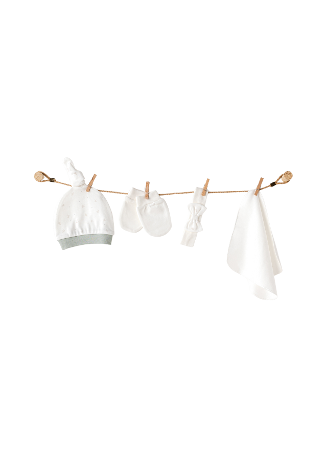 Set 10 Piese Maternitate Crem cu Verde AC25131 Andywawa