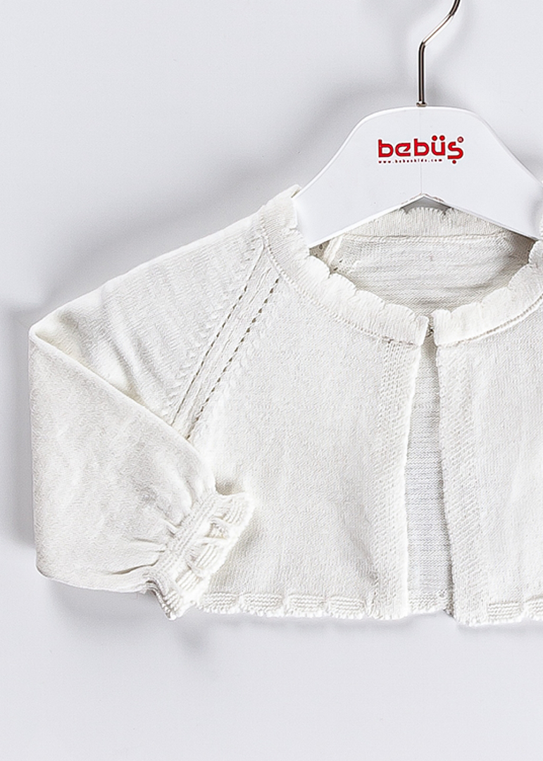 AnneBebe - Bolero Tricot Crem Fetite 13750 Bebus Kids