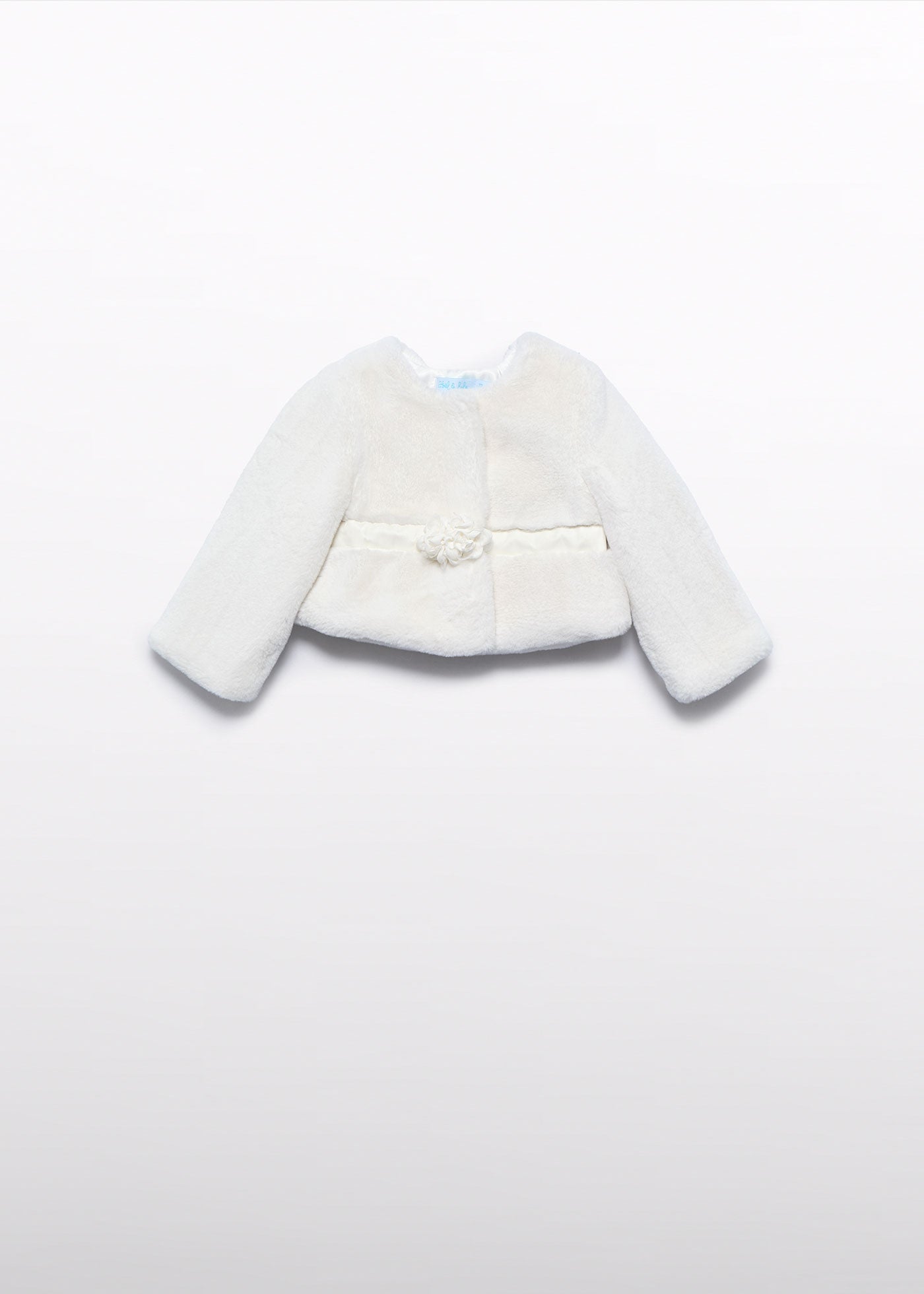 Palton Fetite Scurt Din Blanita Crem 5818 Abel & Lula