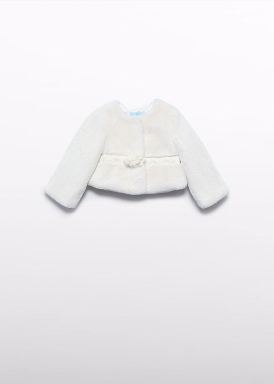 Palton Fetite Scurt Din Blanita Crem 5818 Abel & Lula