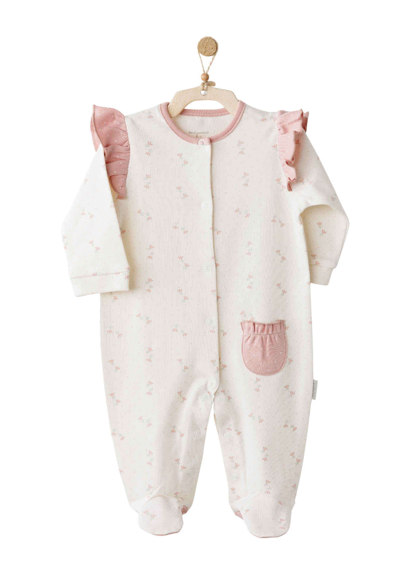 Set 10 Piese Maternitate Crem cu Roz cu Flori AC26081 Andywawa