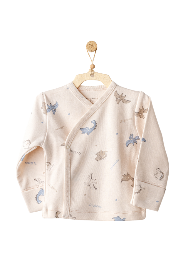 Set 10 Piese Maternitate Bej cu Bleu cu Dinozauri AC25911 Andywawa