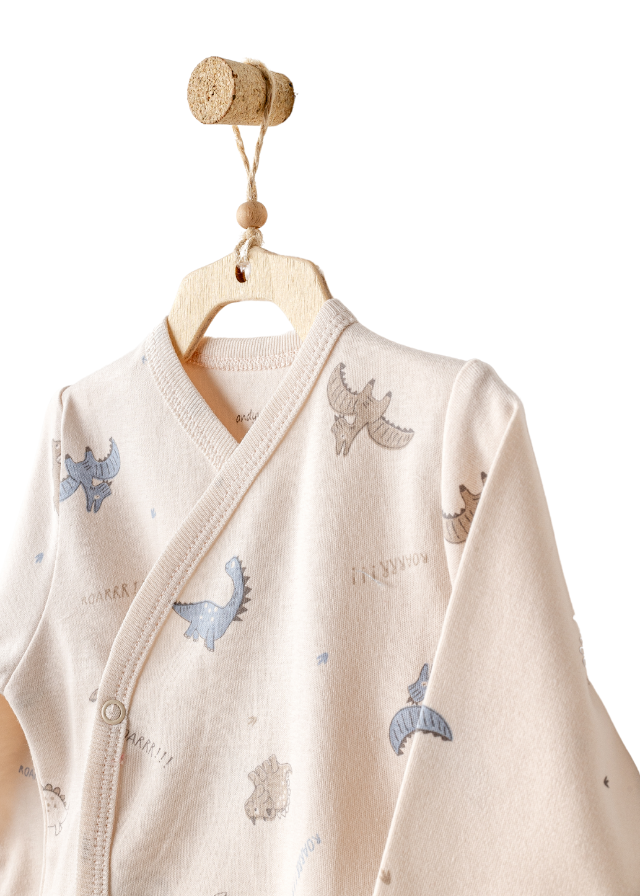 Set 10 Piese Maternitate Bej cu Bleu cu Dinozauri AC25911 Andywawa