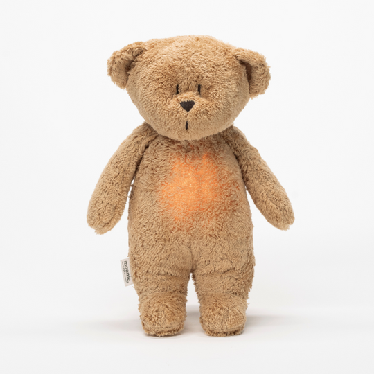 Organic Cotton Teddy Bear Musical Toy with Built-in Night Light Brown Moonie 2.0 