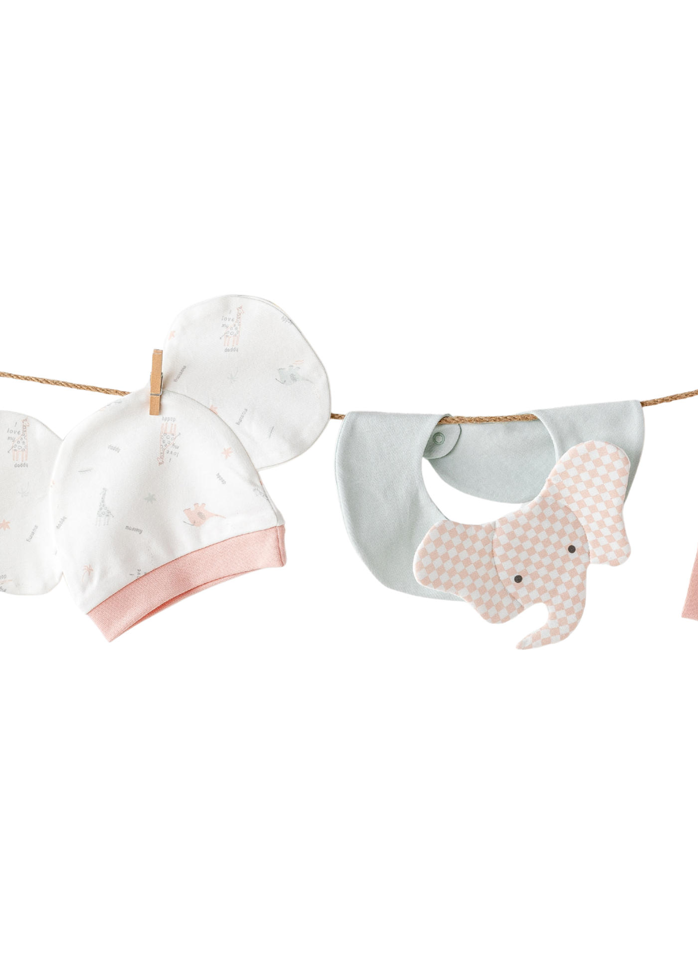 Set 10 piese Maternitate Crem cu Roz cu Elefant AC25501 Andywawa