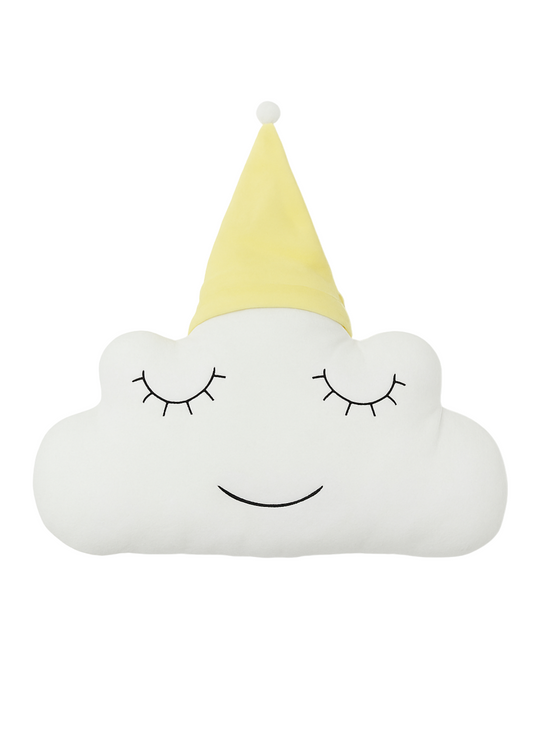 Decorative Pillow Velvet Clouds White-Yellow Ingvart