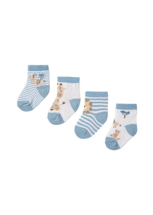 Set 4 Perechi de Sosete Alb cu Albastru Safari 9049 Mayoral
