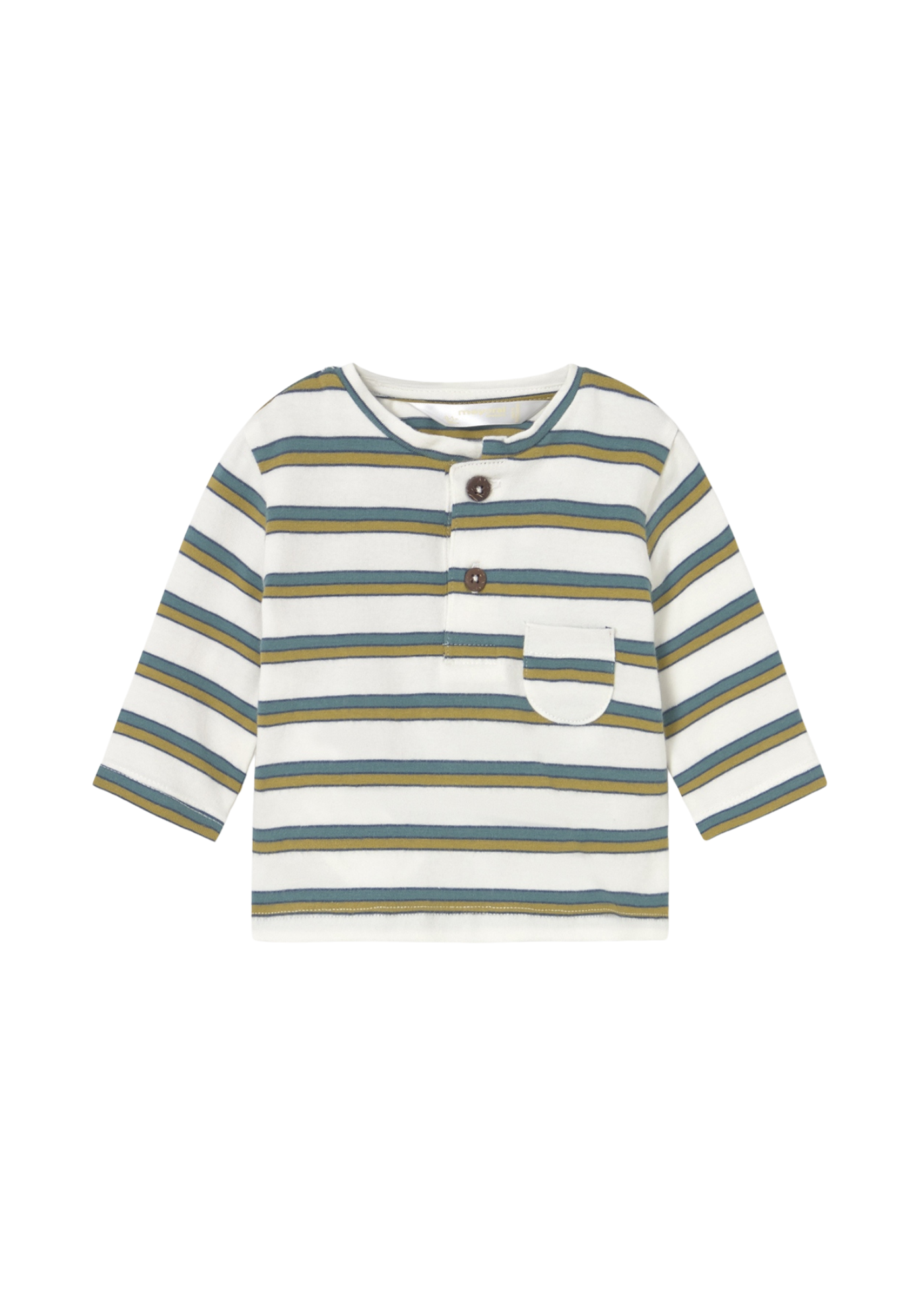 Set 2 Bluze cu Maneca Lunga Crem cu Dungi Verzi si Planete 2056 Mayoral