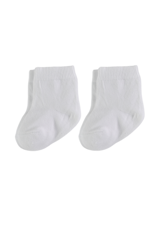 Set 2 Perechi Ciorapi Albi bebe din Bumbac Organic S95675 Kitikate