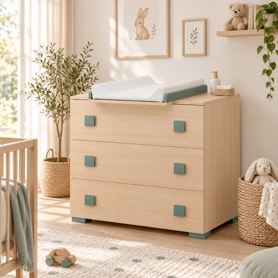Comoda cu Masa de Infasat Natural & Verde Salvie – Evolution | Erbesi