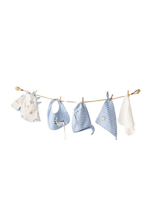 Set 10 Piese Maternitate Bej cu Bleu cu Dinozauri AC25911 Andywawa