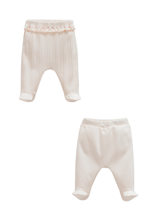 Set 2 Perechi Pantaloni cu Picior Bumbac Roz APK1938 Mell Sweet Baby
