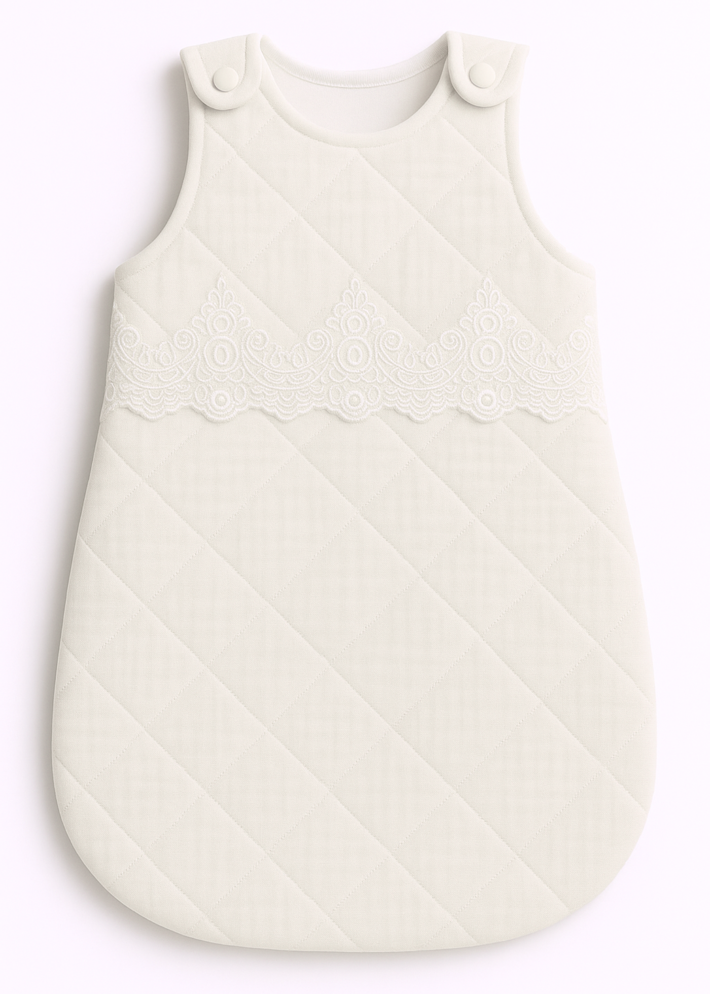 Girls' Sleeping Bag Cream Embroidery AnneBebe 