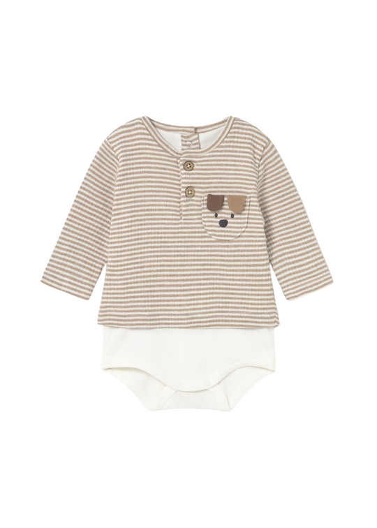 Brown Striped Bodysuit Long Sleeve 2728 Mayoral
