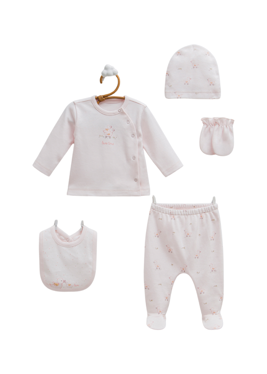 Set 5 Piese Nou Nascut Roz Happy Spring ZK2247 Mell Sweet Baby