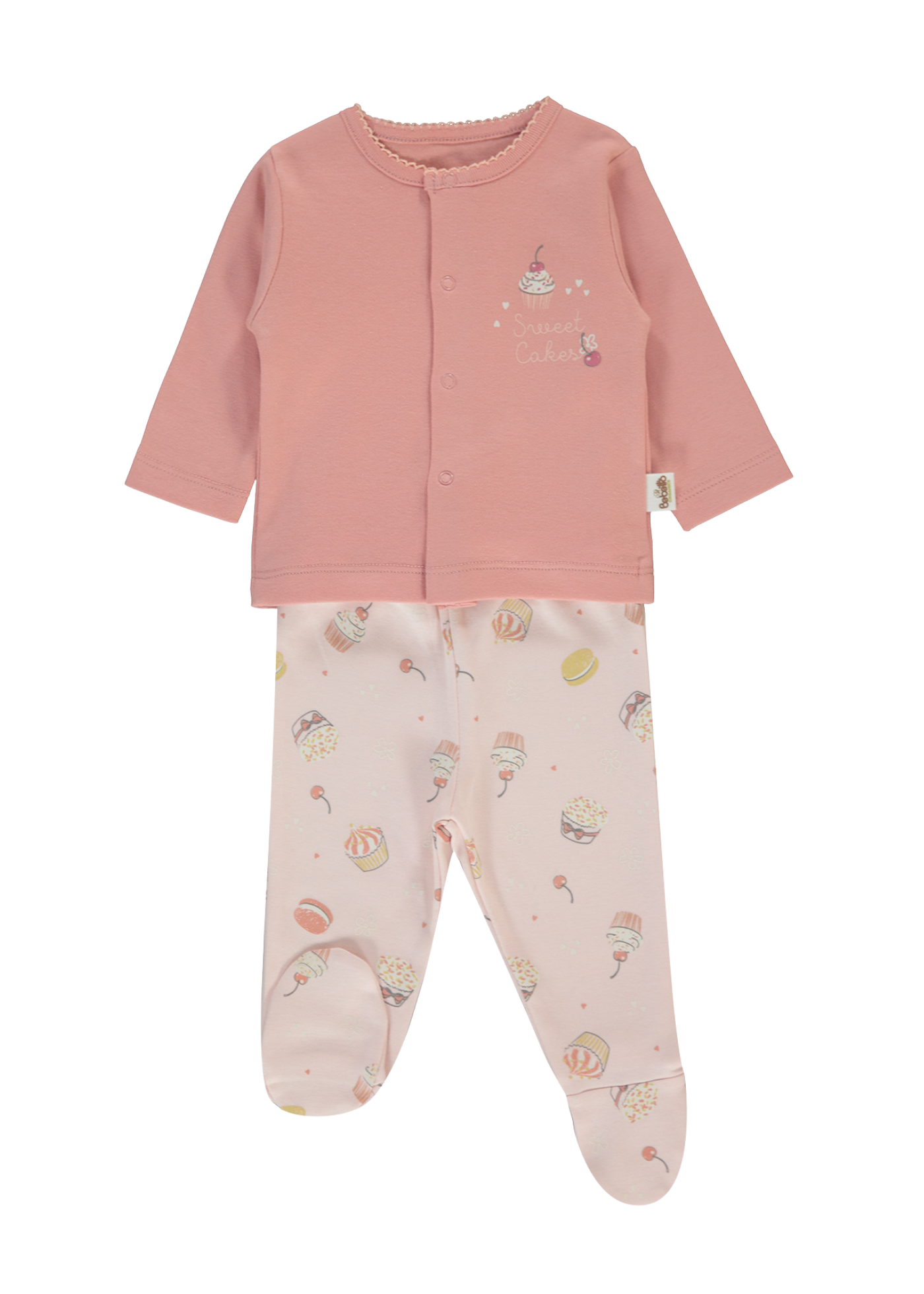 Pijama Roz Pudra cu Imprimeu Briose F1453 Bebetto