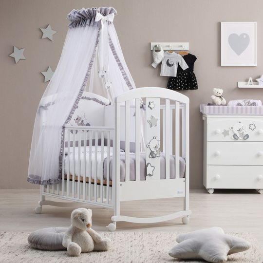 Дерев'яне ліжко - Dido Mini White &amp; Grey, Elegance Azzurra 