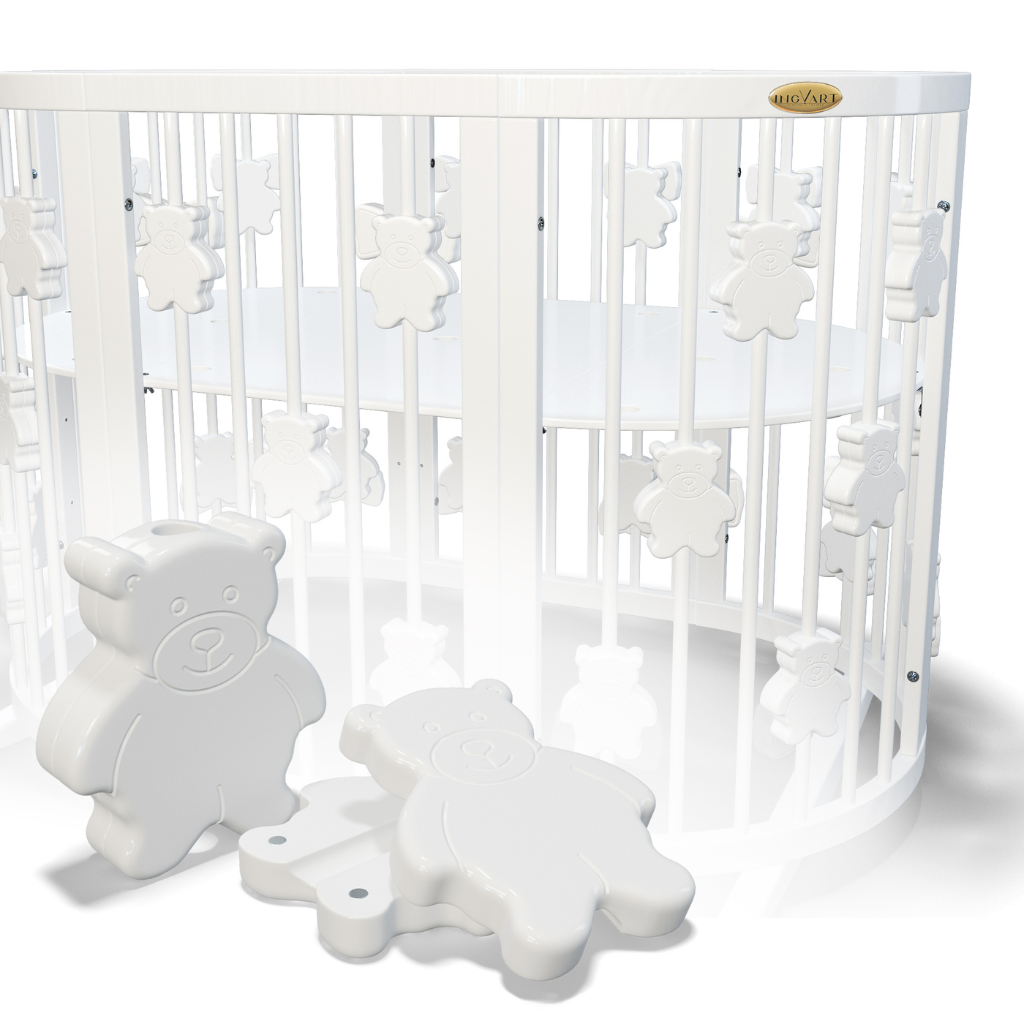 Patut Smart Ursuleti Rotund-Oval Evolutiv Transformabil Cosleeper 9in1 Lemn Arin 72 cm INGVART