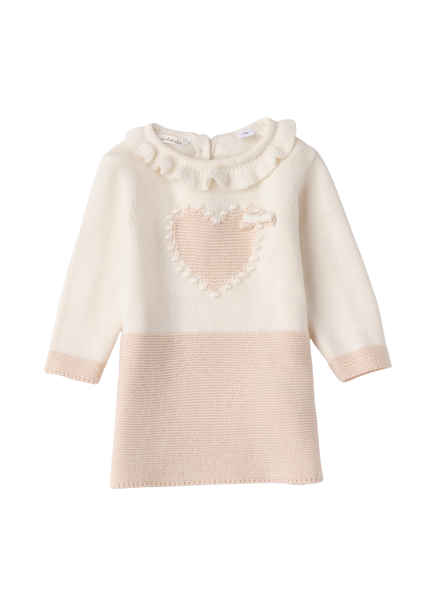 Rochie Tricotata Bej cu Maneca Lunga 3.F720/00 Minibanda