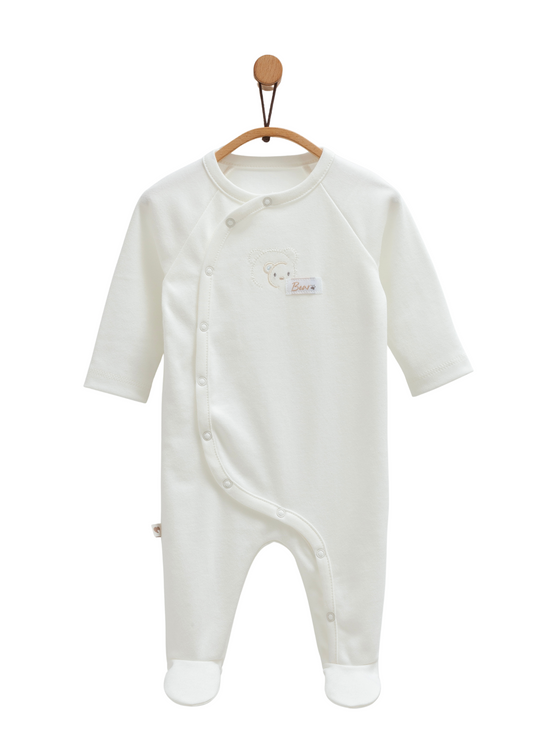 Salopeta Lunga Crem cu Urs TE1458 Mell Sweet Baby