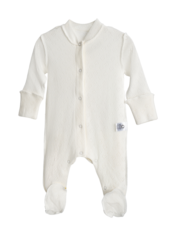 Newborn Jumpsuit Cream Cotton Impregnated with Lanolin 1-3 Months MOM-65 Momykeep