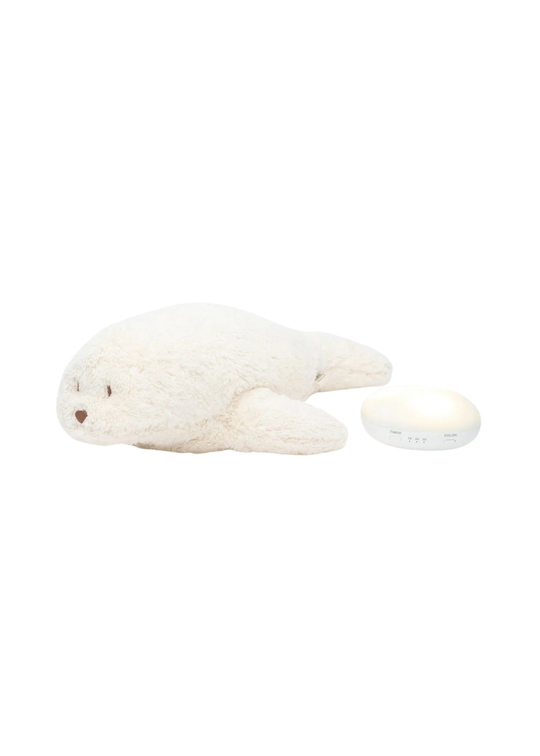 Foca Bumbac Organic Jucarie cu Lampa de Veghe Incorporata Ivory – SEAL POLAR Moonie