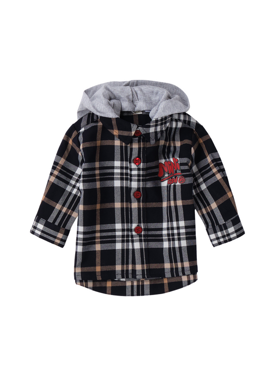 Camasa Casual Carouri Bleumarin cu Bej si Gluga 4.F036/00 iDO